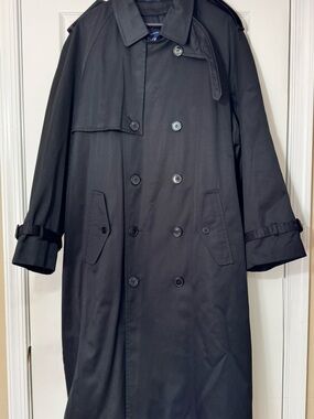 Men's Black Perusal® Trenchcoat – Classic Style - Size 44R